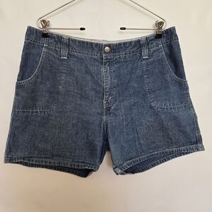 LEVI'S SHORTS WOMENS DENIM BLUE SNAP POCKETS ZIPPER CLOSURE SIZE 16